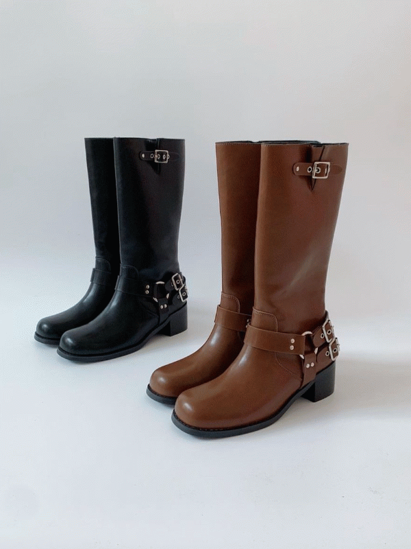 BUCKLE MIDDLE BOOTS(2color)